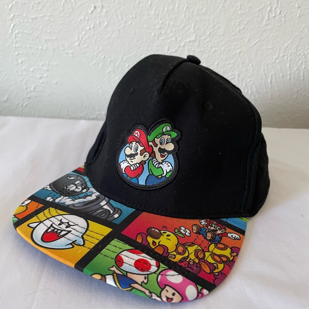 Nintendo Black and Multicolor Kids Hat
